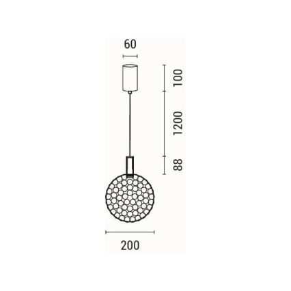 Світлодіодна підвісна люстра LED/6,3W/230V 3000K глянцевий хром діаметр 20 см
