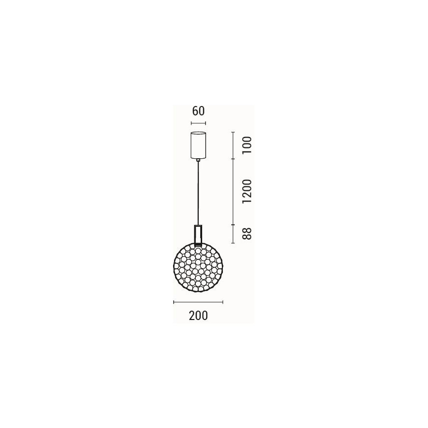 Світлодіодна підвісна люстра LED/6,3W/230V 3000K глянцевий хром діаметр 20 см