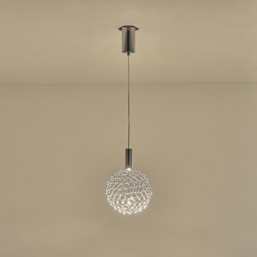 Світлодіодна підвісна люстра LED/6,3W/230V 3000K глянцевий хром діаметр 25 см