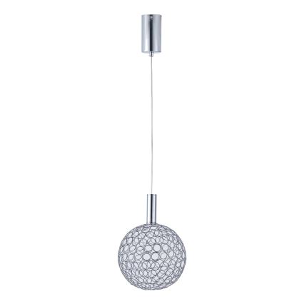 Світлодіодна підвісна люстра LED/6,3W/230V 3000K глянцевий хром діаметр 25 см