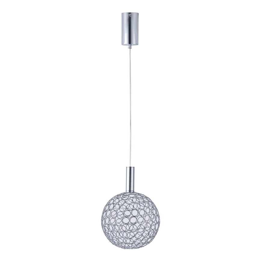 Світлодіодна підвісна люстра LED/6,3W/230V 3000K глянцевий хром діаметр 25 см