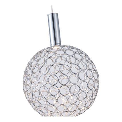 Світлодіодна підвісна люстра LED/6,3W/230V 3000K глянцевий хром діаметр 25 см