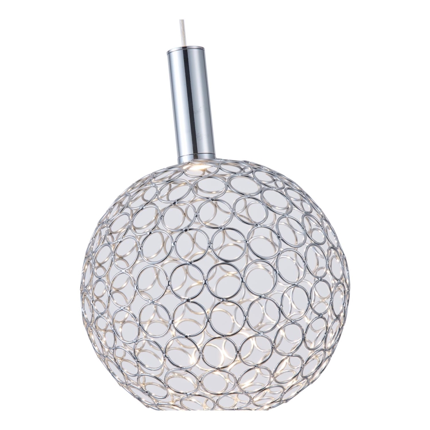 Світлодіодна підвісна люстра LED/6,3W/230V 3000K глянцевий хром діаметр 25 см