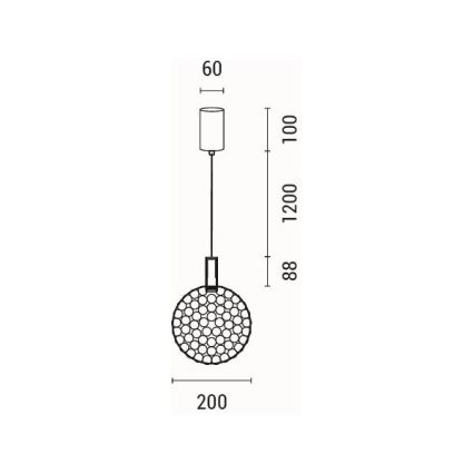 Світлодіодна підвісна люстра LED/6,3W/230V 3000K глянцевий хром діаметр 25 см
