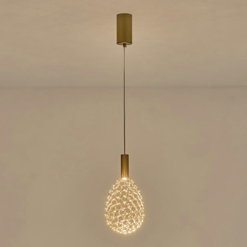 Світлодіодна підвісна люстра LED/6,3W/230V 3000K золотий діаметр 14 см