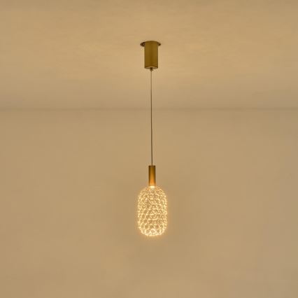 Світлодіодна підвісна люстра LED/6,3W/230V 3000K золотий діаметр 20 см