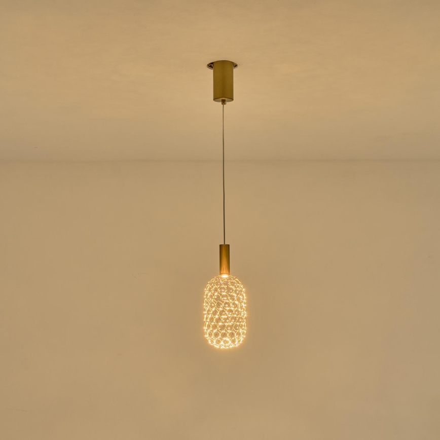 Світлодіодна підвісна люстра LED/6,3W/230V 3000K золотий діаметр 20 см