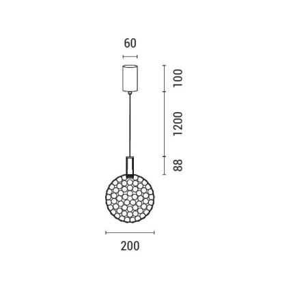 Світлодіодна підвісна люстра LED/6,3W/230V 3000K золотий діаметр 20 см