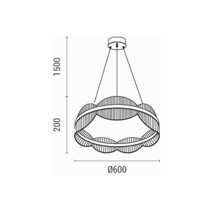 Світлодіодна підвісна люстра LED/60W/230V 3000K