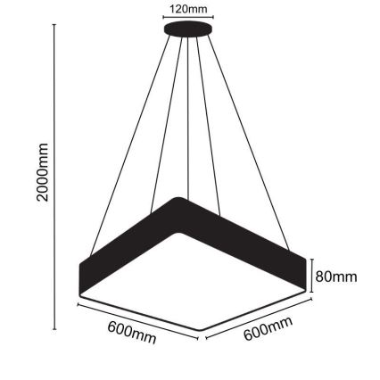 Світлодіодна підвісна люстра LED/65W/230V 4000K 60x60 см