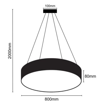 Світлодіодна підвісна люстра LED/70W/230V 4000K діаметр 80 см