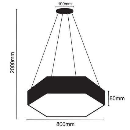Світлодіодна підвісна люстра LED/70W/230V 4000K діаметр 80 см