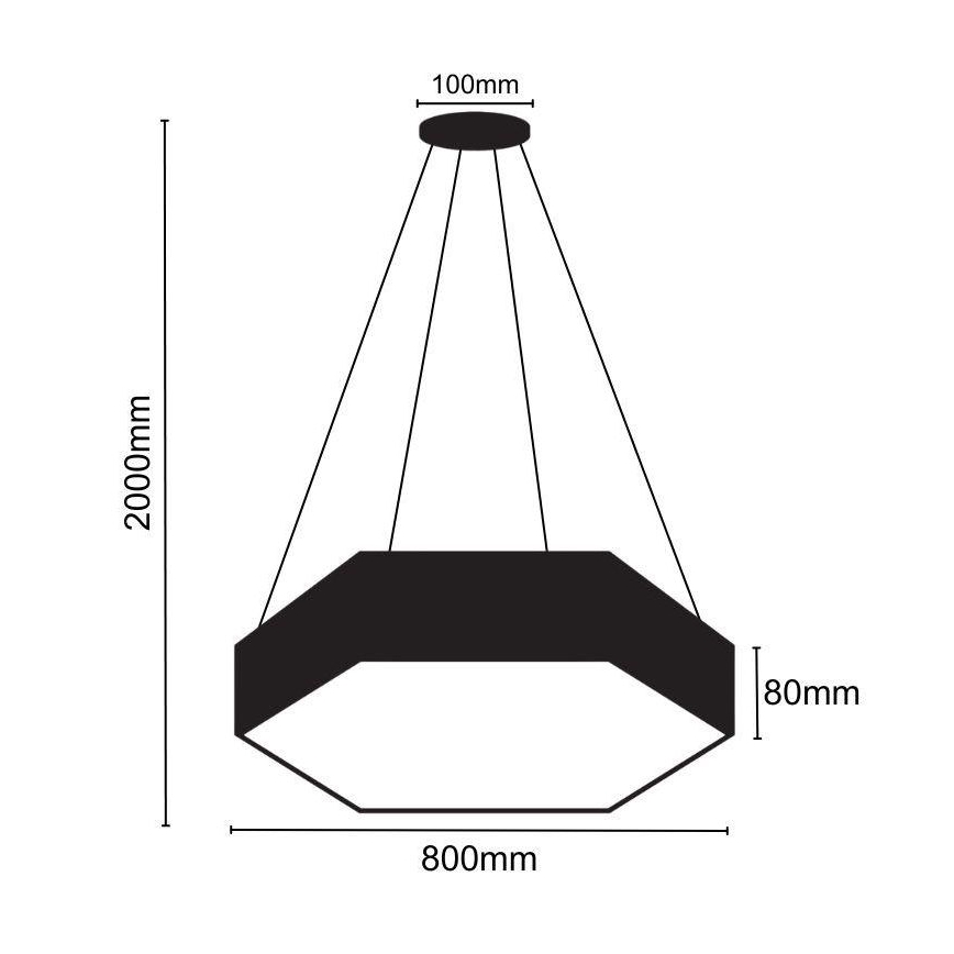 Світлодіодна підвісна люстра LED/70W/230V 4000K діаметр 80 см