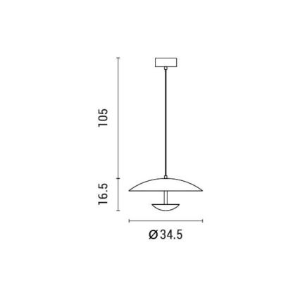 Світлодіодна підвісна люстра LED/7W/230V 3000K діаметр 34,5 см