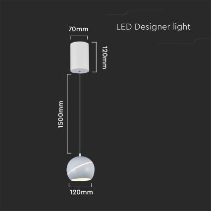 Світлодіодна підвісна люстра LED/8,5W/230V 3000K білий