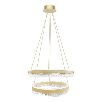 Світлодіодна підвісна люстра LED/85W/230V діаметр 60 см золотий