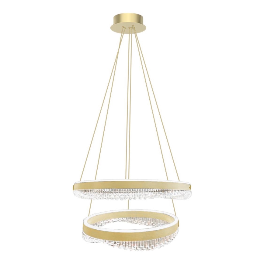 Світлодіодна підвісна люстра LED/85W/230V діаметр 60 см золотий