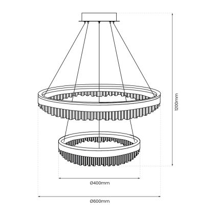 Світлодіодна підвісна люстра LED/85W/230V діаметр 60 см золотий
