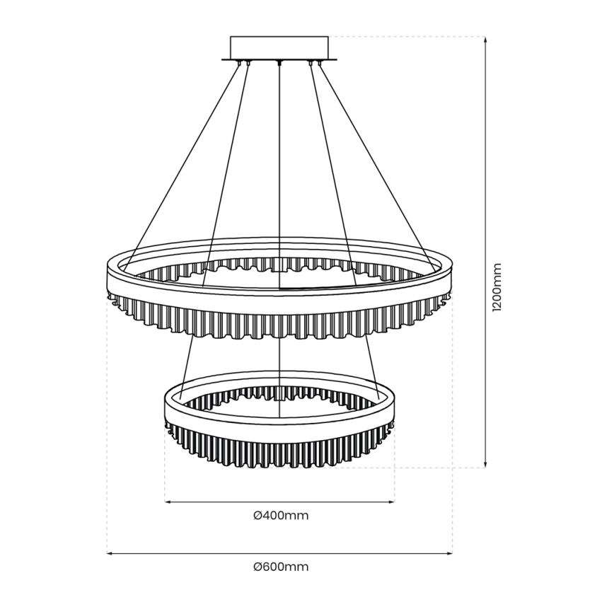 Світлодіодна підвісна люстра LED/85W/230V діаметр 60 см золотий
