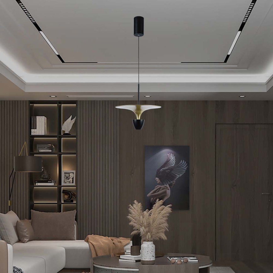 Світлодіодна підвісна люстра LED/9W/230V 4000K чорний/золотий