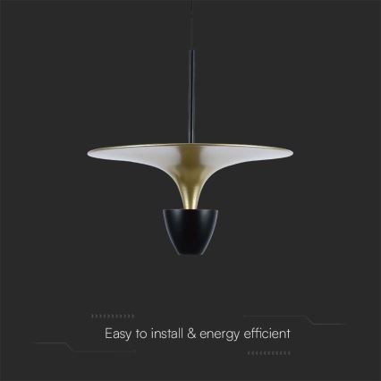 Світлодіодна підвісна люстра LED/9W/230V 4000K чорний/золотий