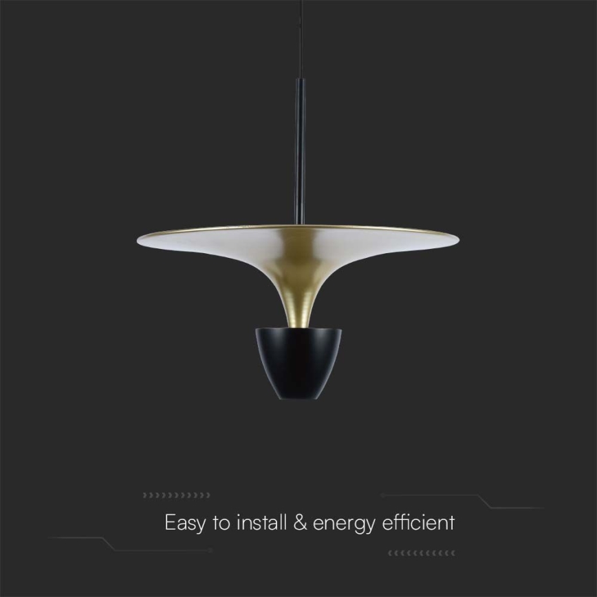Світлодіодна підвісна люстра LED/9W/230V 4000K чорний/золотий