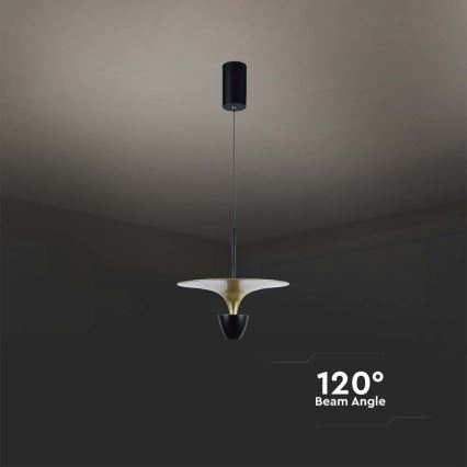 Світлодіодна підвісна люстра LED/9W/230V 4000K чорний/золотий