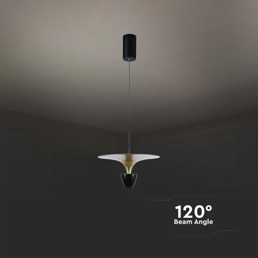 Світлодіодна підвісна люстра LED/9W/230V 4000K чорний/золотий