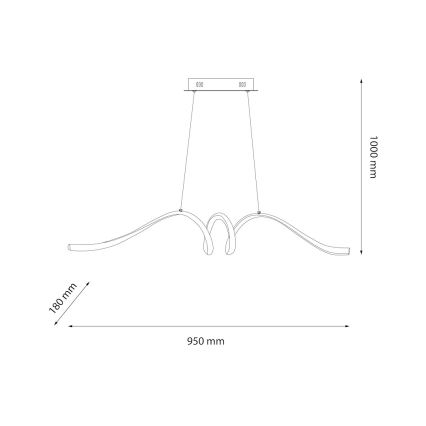 Світлодіодна підвісна люстра LOOP LED/28W/230V чорний
