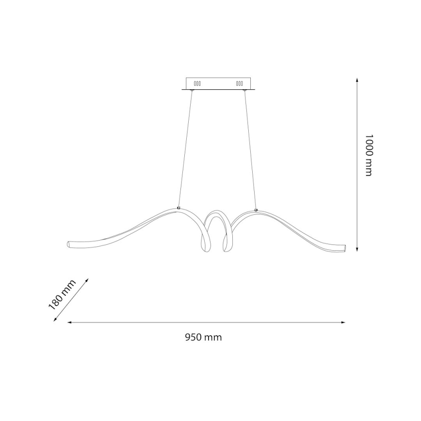 Світлодіодна підвісна люстра LOOP LED/28W/230V чорний