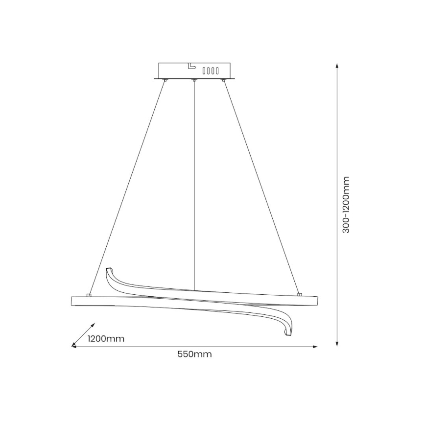 Світлодіодна підвісна люстра LORENZO LED/35W/230V чорний
