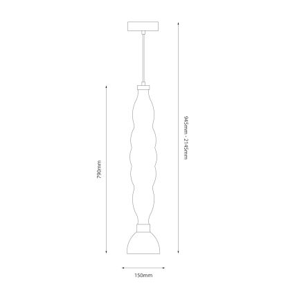 Світлодіодна підвісна люстра LUCCO LED/18W/230V діаметр 15 см димчастий