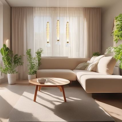 Світлодіодна підвісна люстра LUCCO LED/18W/230V діаметр 15 см золотий