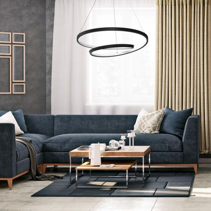 Світлодіодна підвісна люстра LUCERO LED/48W/230V чорний