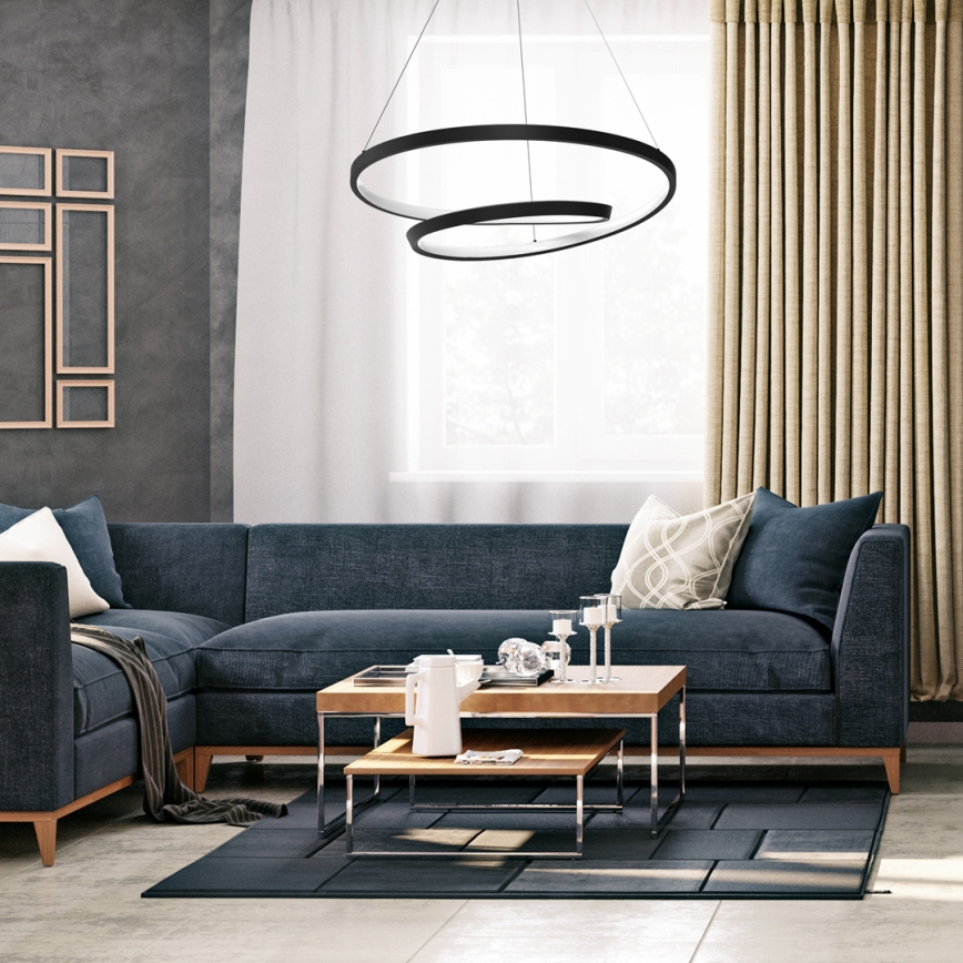 Світлодіодна підвісна люстра LUCERO LED/48W/230V чорний