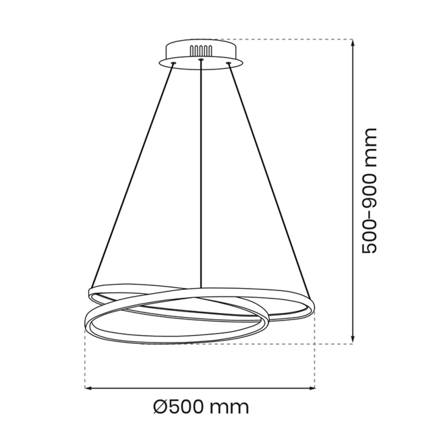 Світлодіодна підвісна люстра LUCERO LED/48W/230V чорний