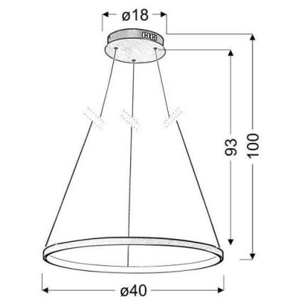 Світлодіодна підвісна люстра LUNE LED/25W/230V