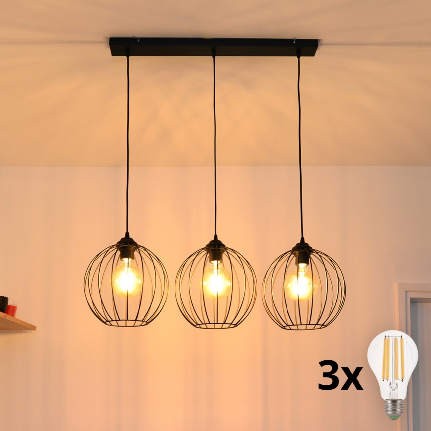 Світлодіодна підвісна люстра MERCURE 3xE27/15W/230V