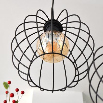 Світлодіодна підвісна люстра MERCURE 3xE27/15W/230V ø 50 см чорний