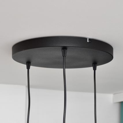 Світлодіодна підвісна люстра MERCURE 3xE27/15W/230V ø 50 см чорний