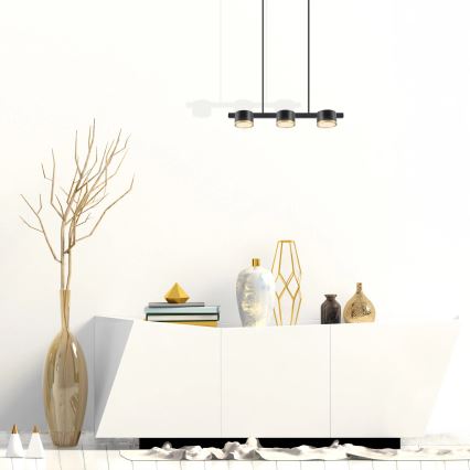 Світлодіодна підвісна люстра MIRELLA 3xGX53/6W/230V чорний