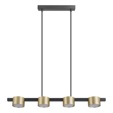 Світлодіодна підвісна люстра MIRELLA 4xGX53/6W/230V золотий/чорний