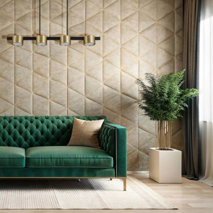 Світлодіодна підвісна люстра MIRELLA 4xGX53/6W/230V золотий/чорний