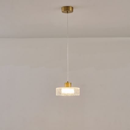 Світлодіодна підвісна люстра NIMBUS LED/8W/230V 3000K золотий/прозорий діаметр 20 см