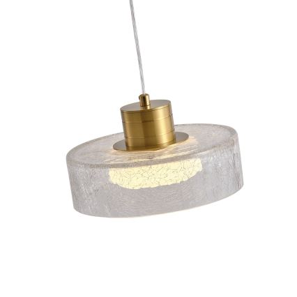 Світлодіодна підвісна люстра NIMBUS LED/8W/230V 3000K золотий/прозорий діаметр 20 см