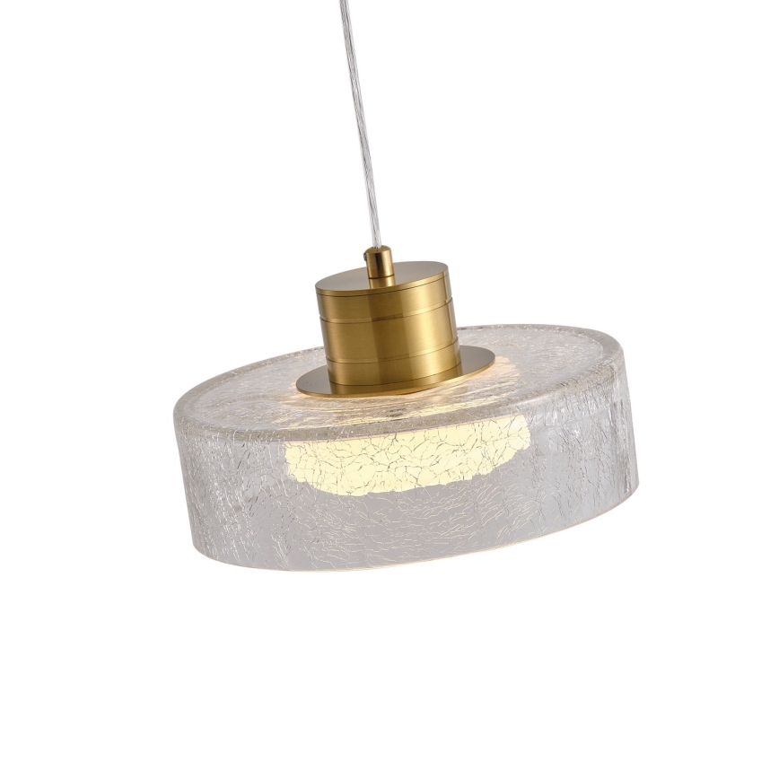 Світлодіодна підвісна люстра NIMBUS LED/8W/230V 3000K золотий/прозорий діаметр 20 см