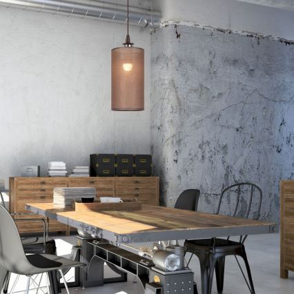 Світлодіодна підвісна люстра NOEL MINI 1xE27/60W/230V коричнева