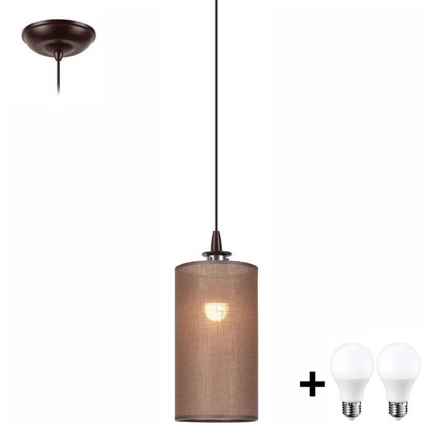 Світлодіодна підвісна люстра NOEL MINI 1xE27/60W/230V коричнева