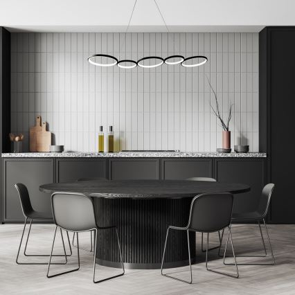 Світлодіодна підвісна люстра OLYMPIA 5xLED/10W/230V чорний