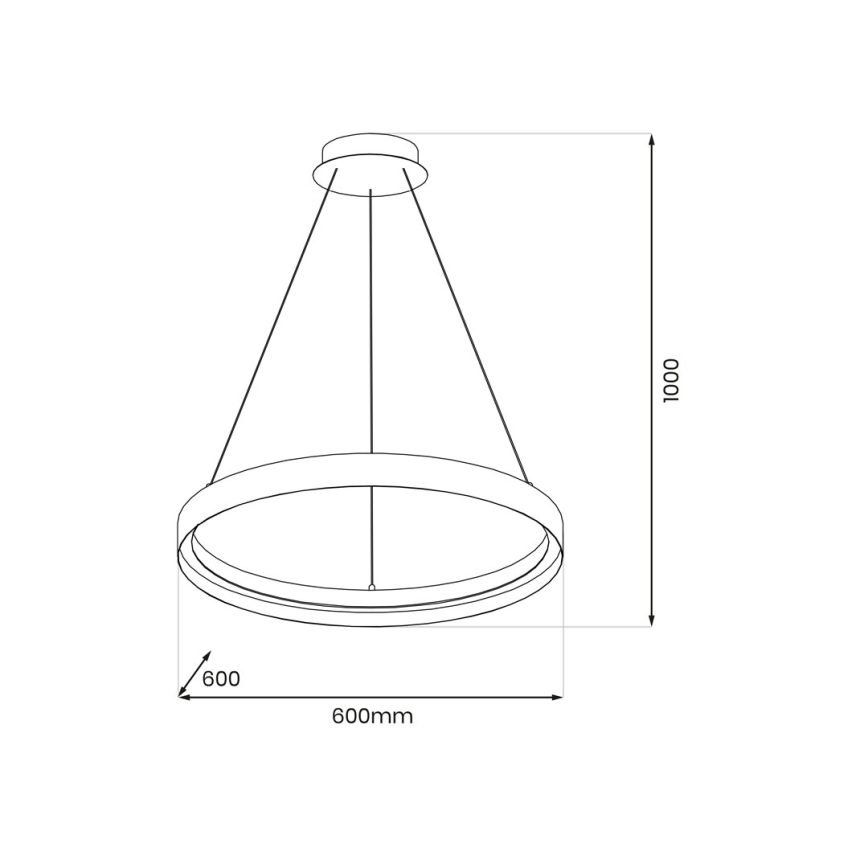 Світлодіодна підвісна люстра ORBITA LED/52W/230V білий/чорний